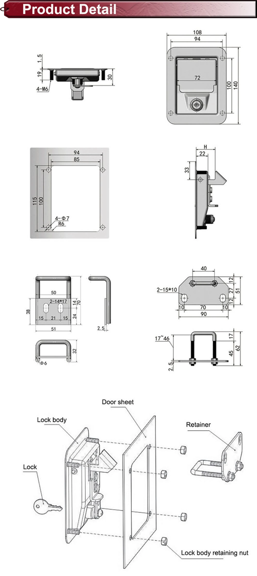 Generator Voltage Regulator Steel Hardware Generator Canopy Cabinet Toolbox Types Door Handle Lock