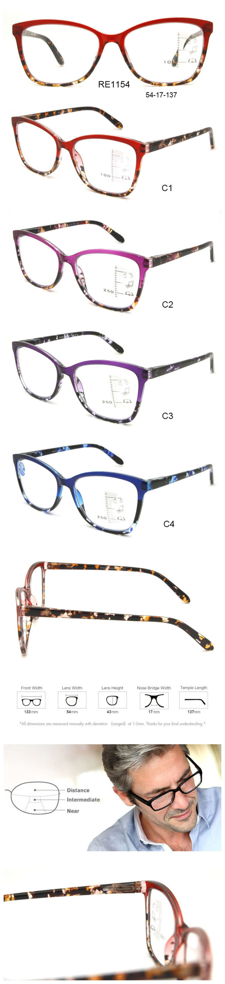 Ready Stock Cp Material Presbyopic Bifocal Multifocal Glasses for Reading Anti Blue Ray Progressive Reading Glasses