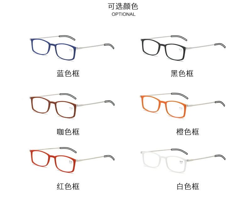 2020 Ready Stock Anti Blue Light Lens Flex Tr90 Thin Reading Glasses for Men