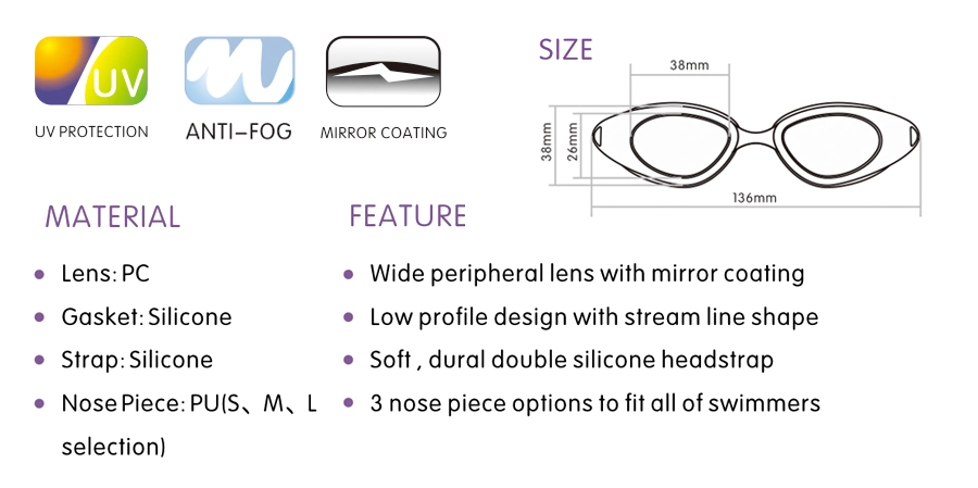 FDA Approved Swimming Goggles UV Protection PC Lens Swimming Glasses Anti-Fog Safety Goggles