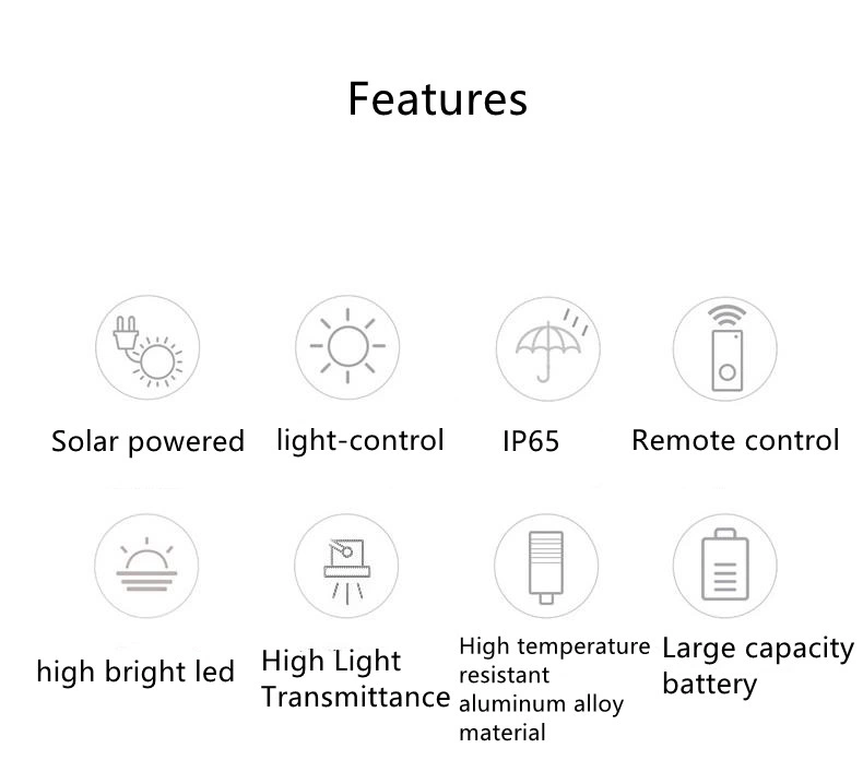High Efficiency Optically Controlled Yard Outdoor LED Solar Garden Light