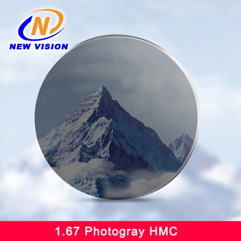 High Index 1.67 Aspherical Utra Thin Photochromic Optical Lens