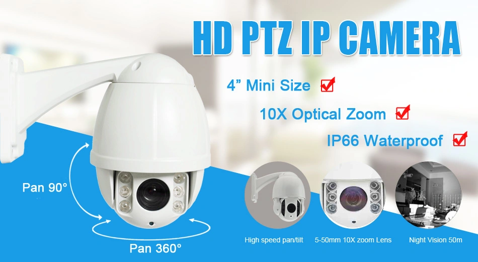 ceiling Mini High Speed Dome PTZ Ipcamera with 18X~36X Optical Zoom 5~50mm Lens