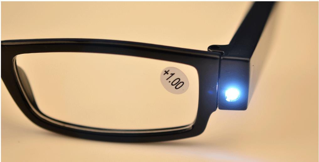 2020 Amazon Hot Sales Battery Rectangle PC LED Light Reading Glasses with Anti Blue Blocker Lens