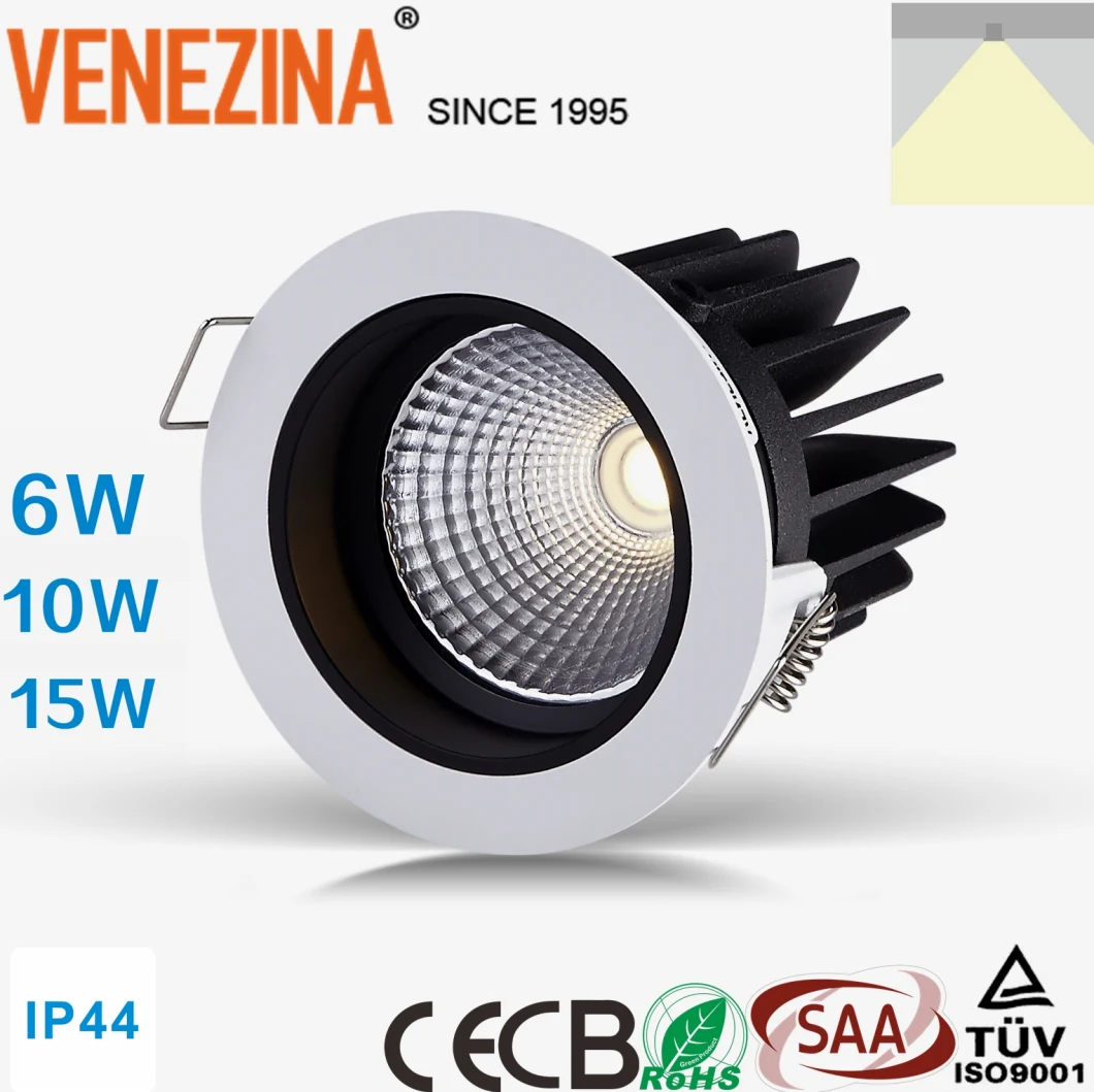 COB 6W Available Recessed LED Optical Lens Fixed LED Downlight
