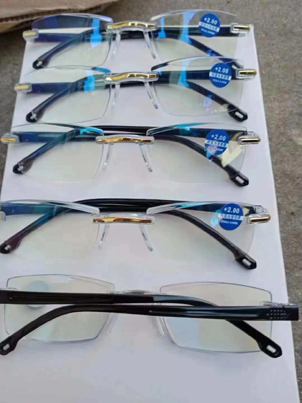 Rimless Reading Glasses Blue Block PC Reading Glasses Blue Coating Lens