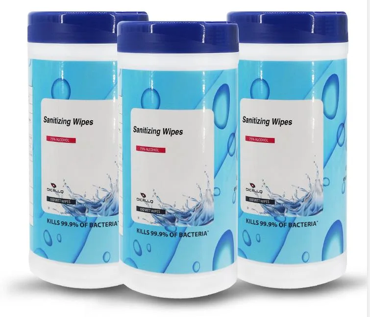 Custom Private Label 100 Sheets Per Barrel Disinfectant Wet Wipes Canister Wholesale BBQ Clean Wipes Anti Bacterial Wet Wipes