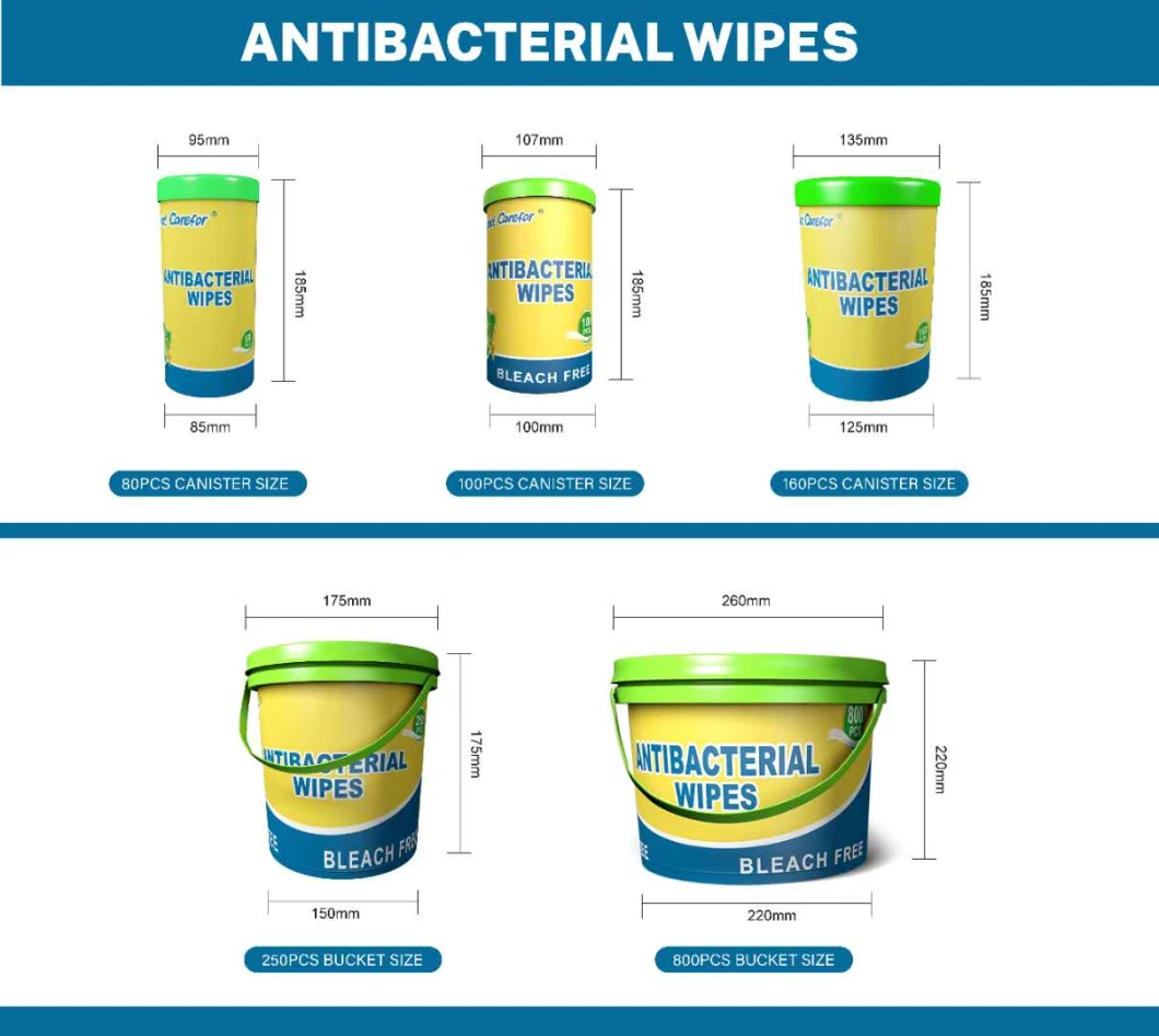 Anti Bacterial Wet Wipes in Barrel Kills Germs Alcohol-Free