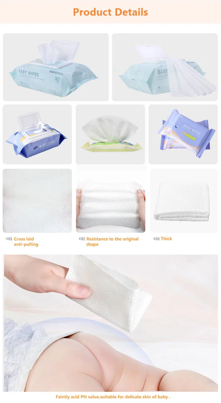 Biodegradable Bamboo Multipurpose Disposable Wet Tissue Moisturize Mini 100% Pure Water Soluble Wet Wipe for Baby