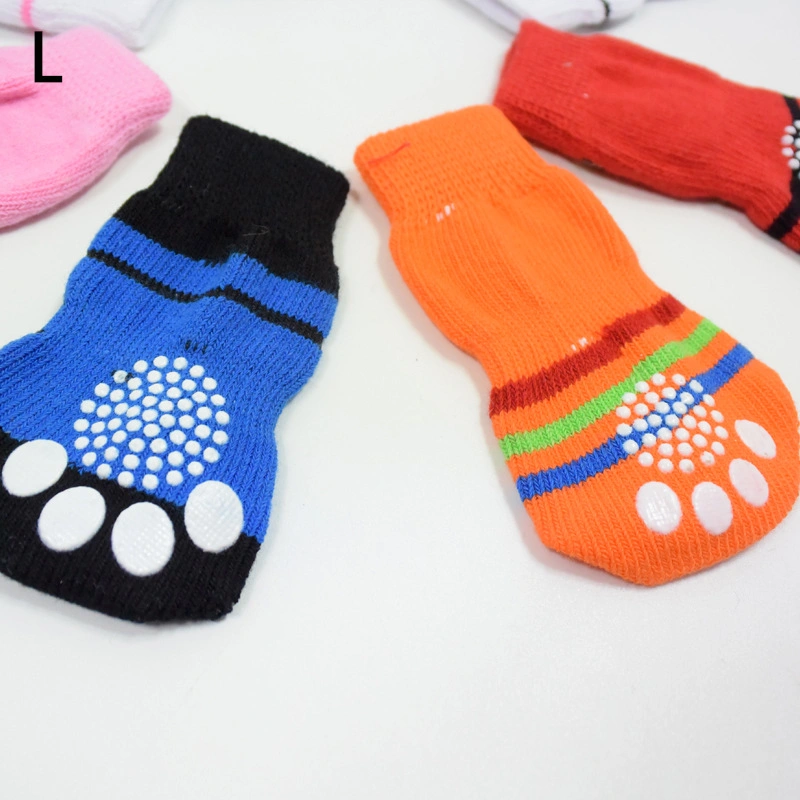 Pet Dog Autumn and Winter New Cotton Socks Wool Socks Paw Print Non-Slip Bottom