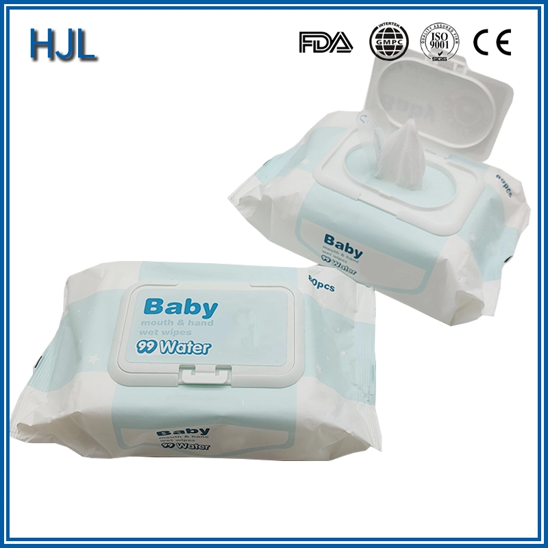 Baby Non-Alcoholic Cleaning Wet Wipes 80PCS with Plastic Lid