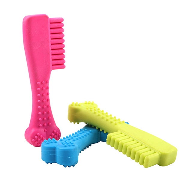 Toothbrush Durable Teeth Cleaning TPR Rubber Pet Dog Chew Toy