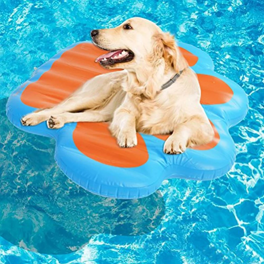 PVC Pet Water Play Toys Inflatable Paw Shape Pet Dog Pool Float