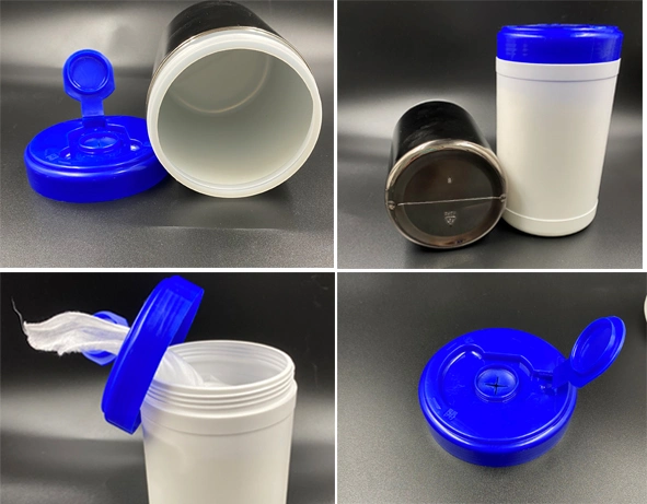 HDPE Barrel PP Lid Plastic Alcohol-Free Bucket Wipes Canister Wet Wipes Bottles