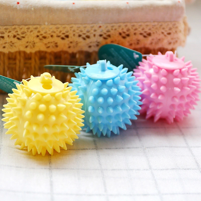 TPR Durable Interactive Floating Soft Squeaky Teeth Cleaning Dog Rubber Spiky Ball Chew Toy