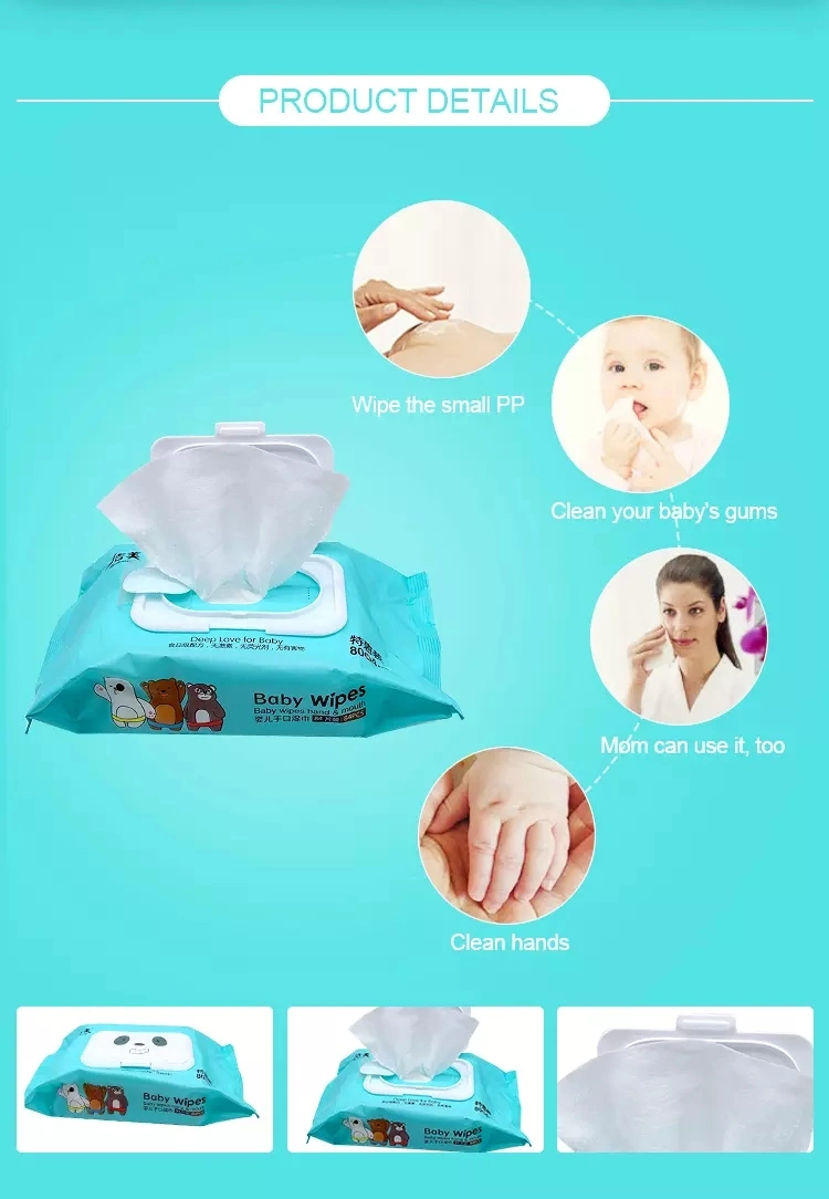 Alcohol Free Nonwoven Fabric Baby Wet Wipe Hot Sale Baby Wipe