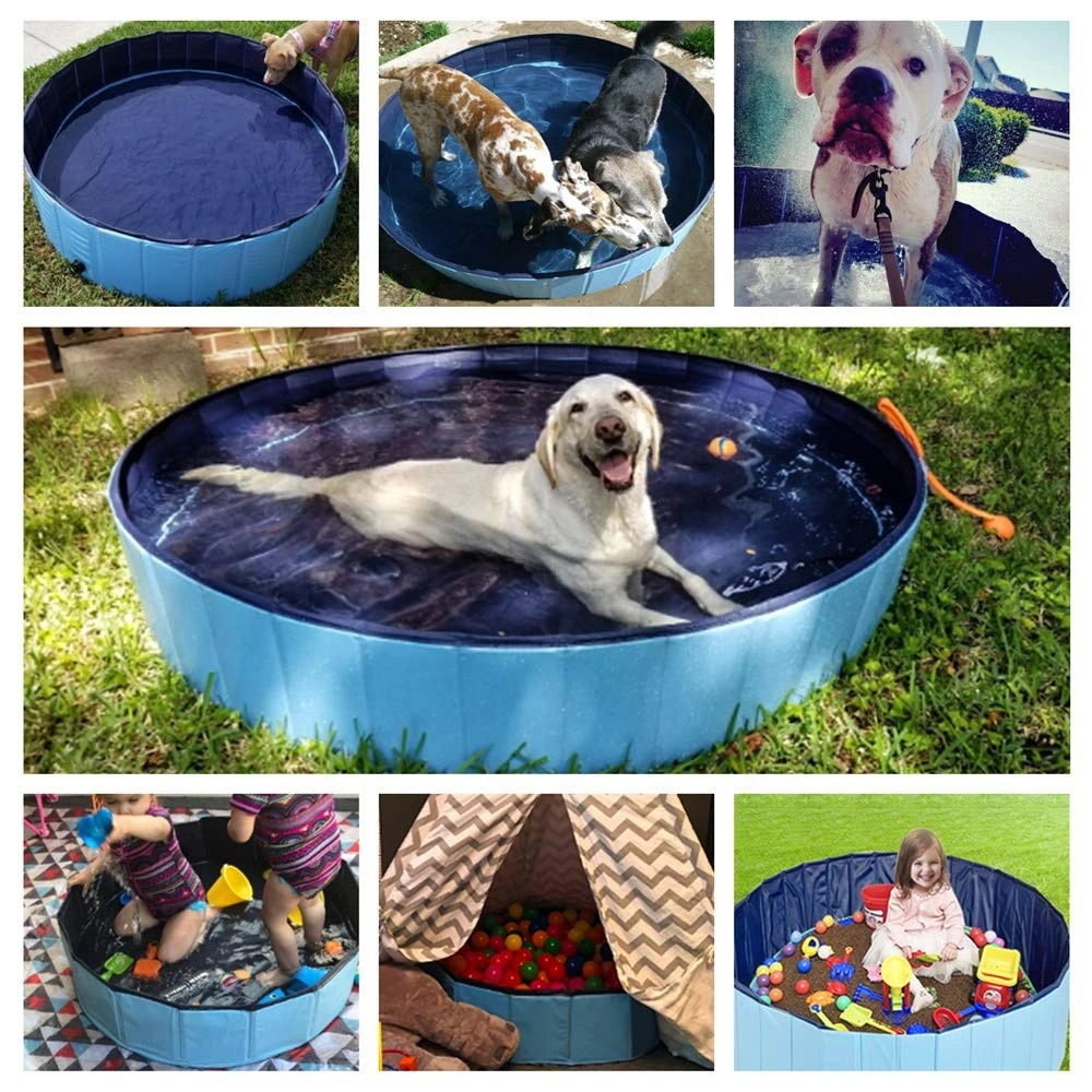 Large Foldable Dog Pet Swimming Bath Pool, PVC Inflatable Collapsible Dog Pet Clean Pool Bath Tub