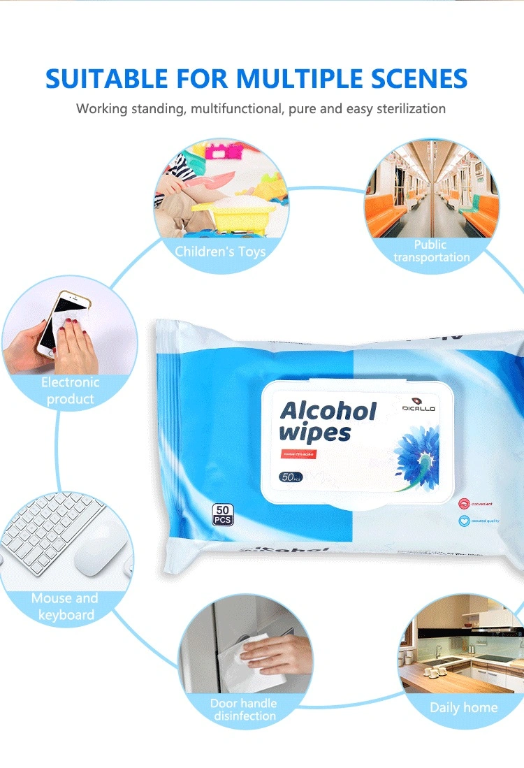 EPA Wholesale Hospital Grade Private Label Virus Disinfectant Wipes 75 Alcohol Wet Wipes 50 Pack