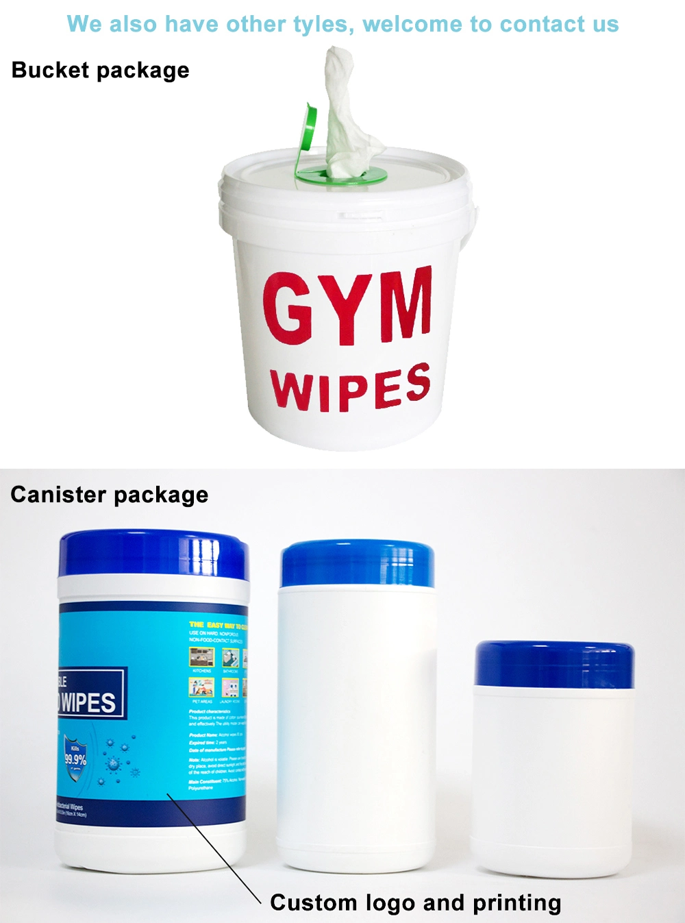 Customized Brand Logo Antibacterial Wipes Kill Germs Disinfectant Cleaning Wet Wipes