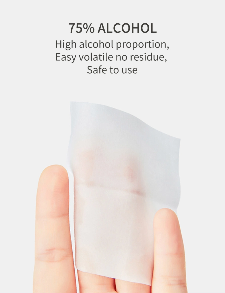 Patent Technology 99% Antibacterial Anti Virus Alcohol Wipes Adult Wipes Kills Bacterial Disinfectig Wipes