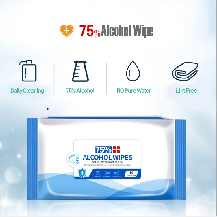 75% Alcohol Wipes Disinfection Alcoholic Antiseptic Cleansing Wipes