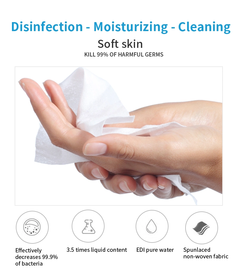Household Disinfecting Wipes Spunlace Non Woven Kill Germs Wet Wipes