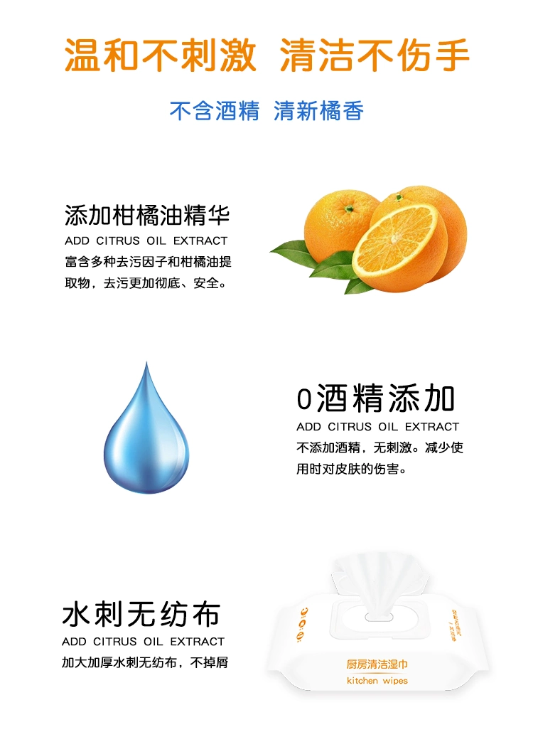 Manufacturer Competitive Household Kitchen Wet Wipe Disinfectant Wipe Surface Cleaning