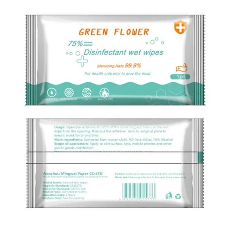 75%Alcohol Wipes and FDA and Ce 75% Acohol Disinfecting Wipe to Kill Bacterial 99.9%