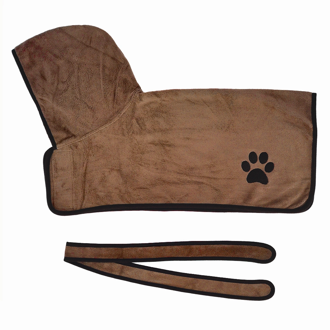 Mircofiber Absorbent Soft Grooming Quick-Dry Dog Cat Bathrobe Wholesale Pet Supply