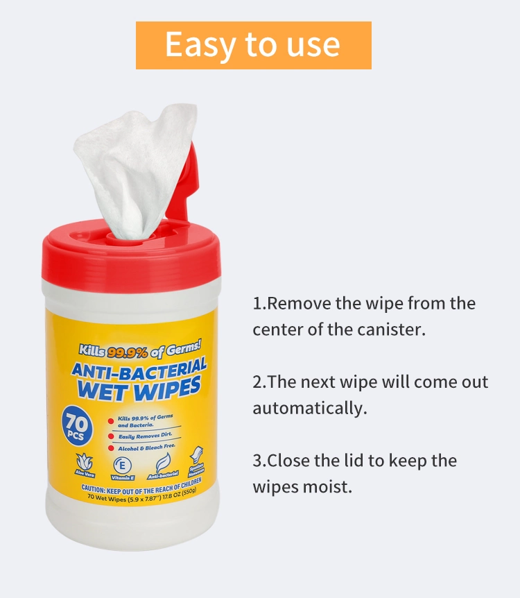 Kill 99.8% Bacterail Wet Wipes Cleaning Wipes for Household Office