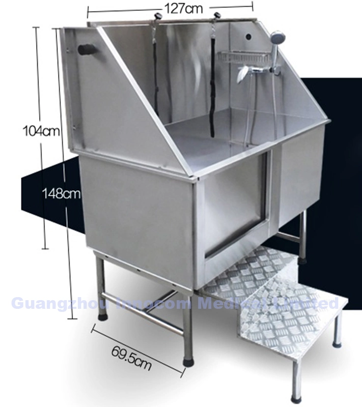 Stainless Steel Pet Dog Grooming Bathtub with Faucet Grooming Tub