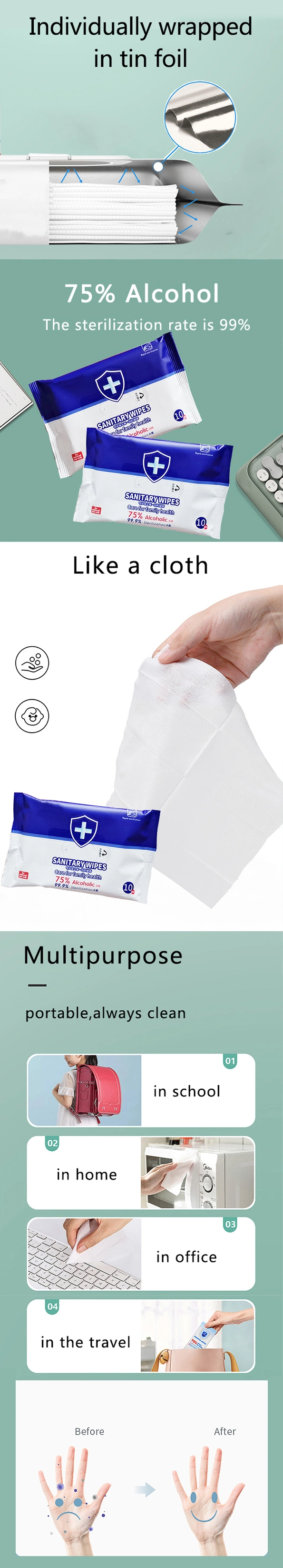 Wholesale Big Size Adult Patient Bath Wipes to Cleaning Full Body