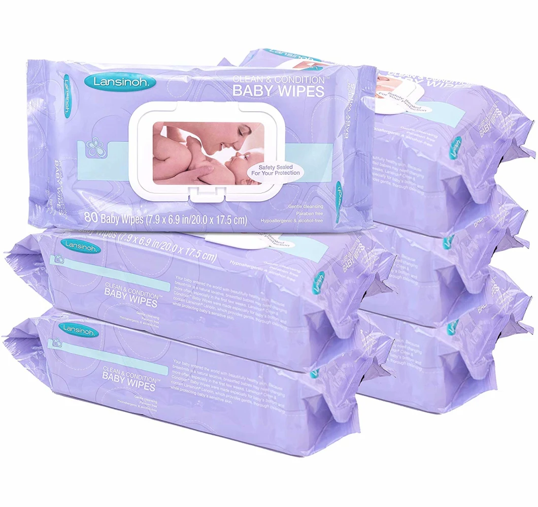 Natural Fabric Biodegradable Baby Wet Wipes/ Organic Baby Wipes/ Single Packing Face Tissues