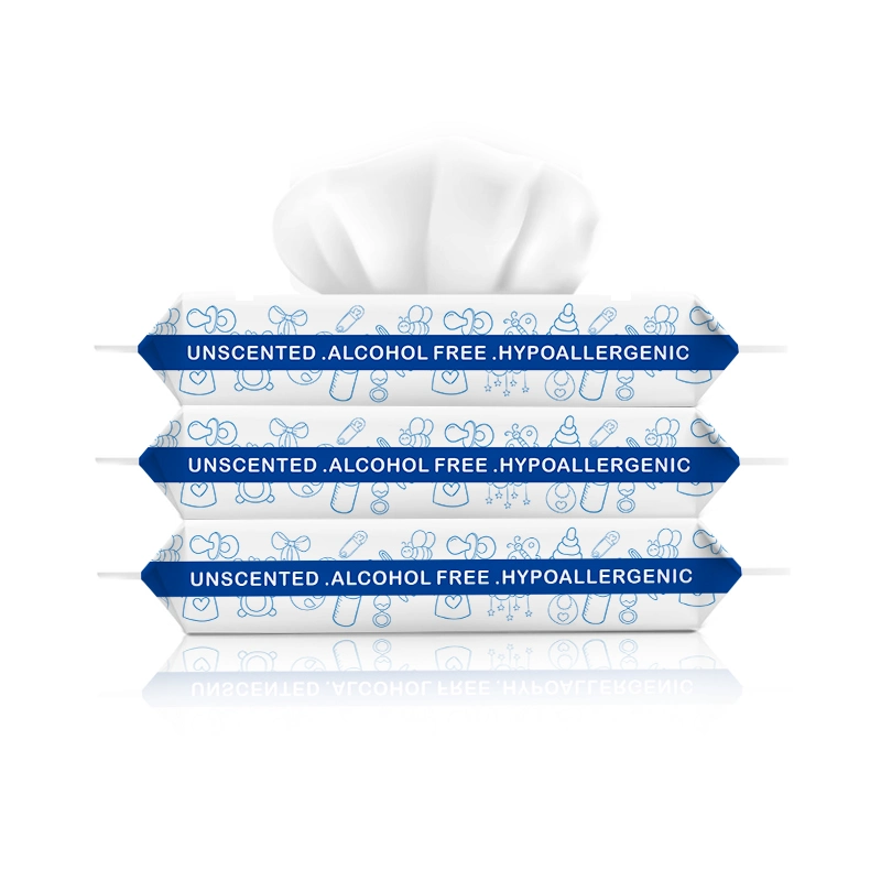 Free of Alcohol and Fragrance OEM Wet Tissue Babies Age Group Pure Water Cleaning Baby Wipes
