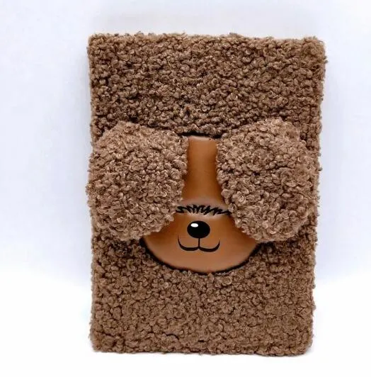 Dog Fluffy Plush Diary Notebook with 3D Ear