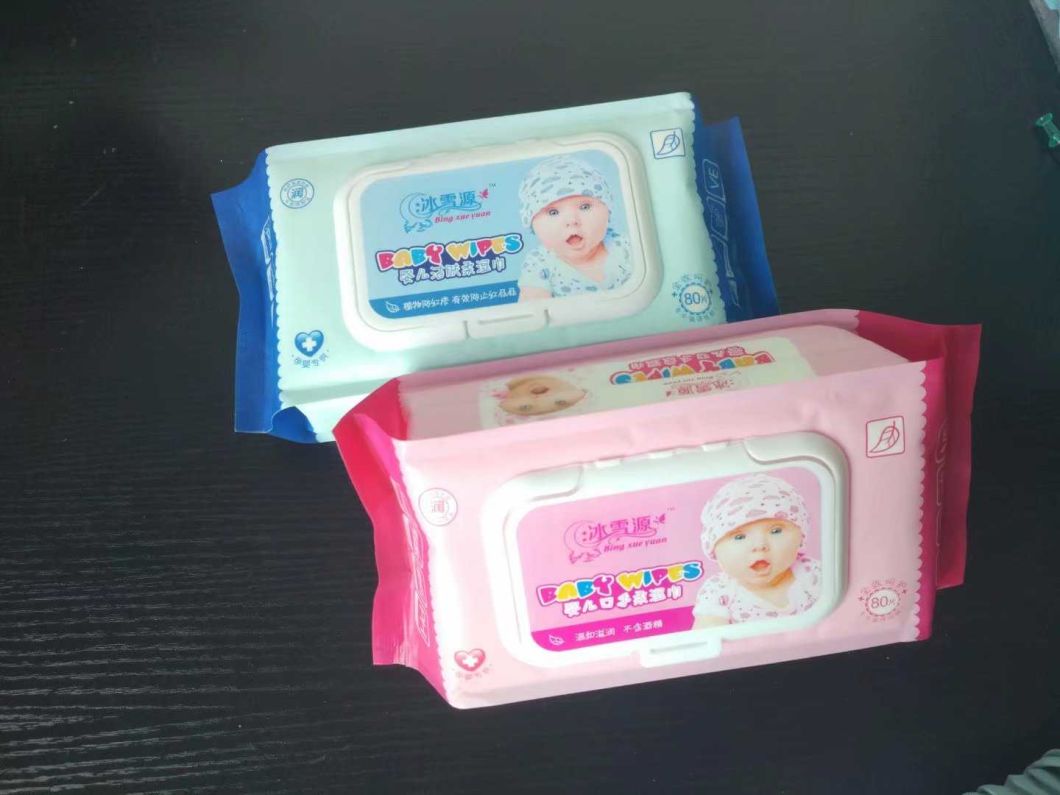 OEM China Manufacturer Private Label Nature Organic Baby Wipes Sanitary Wet Tissue Water Wet Wipe