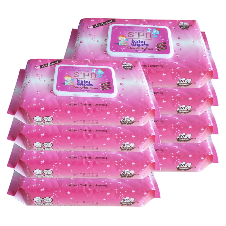 Special Nonwovens 80PCS Fragrance Free Natural Baby Cleaning Wet Wipe with Alove Vear&Chamomile