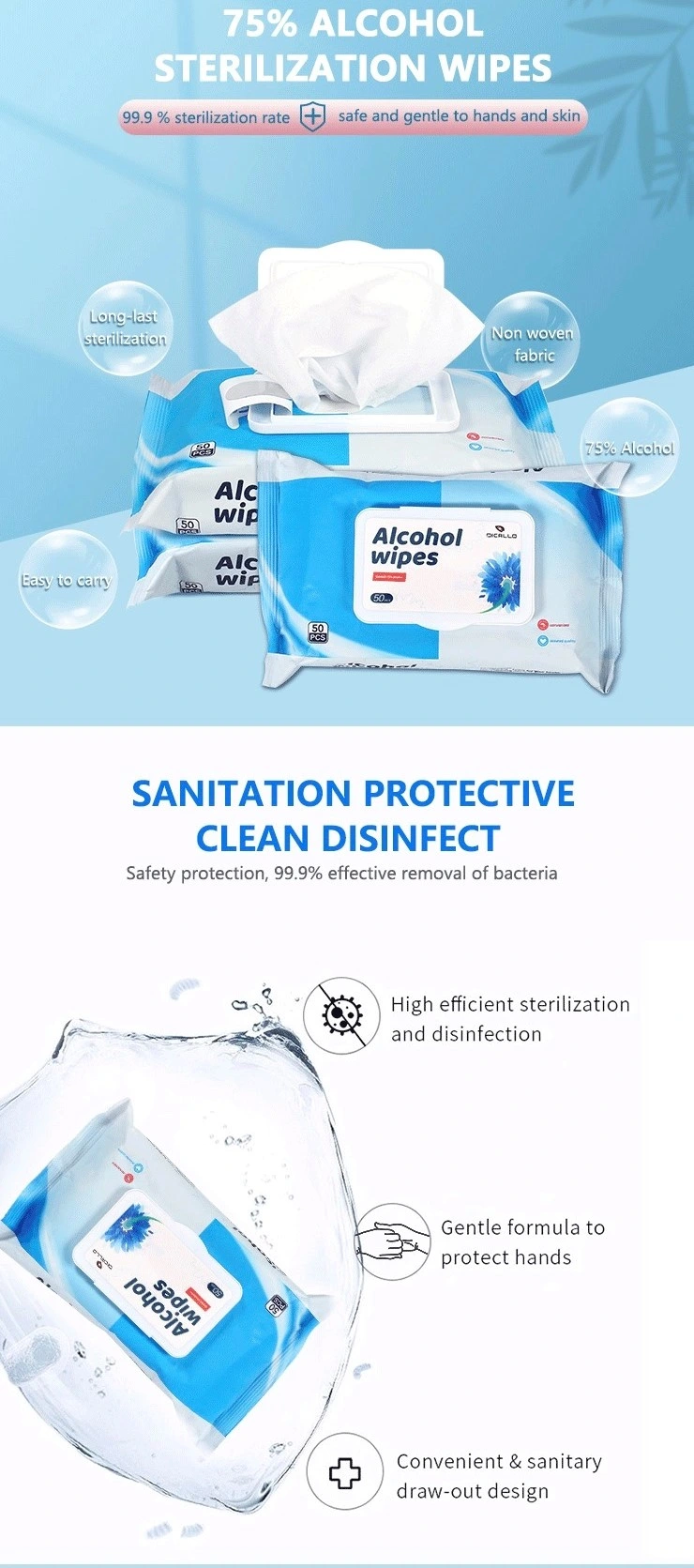 Alcohol Glasses Hygiene Medical Face Gym Hand Cleaning Disinfectant Wet Wipes Wet Tissue