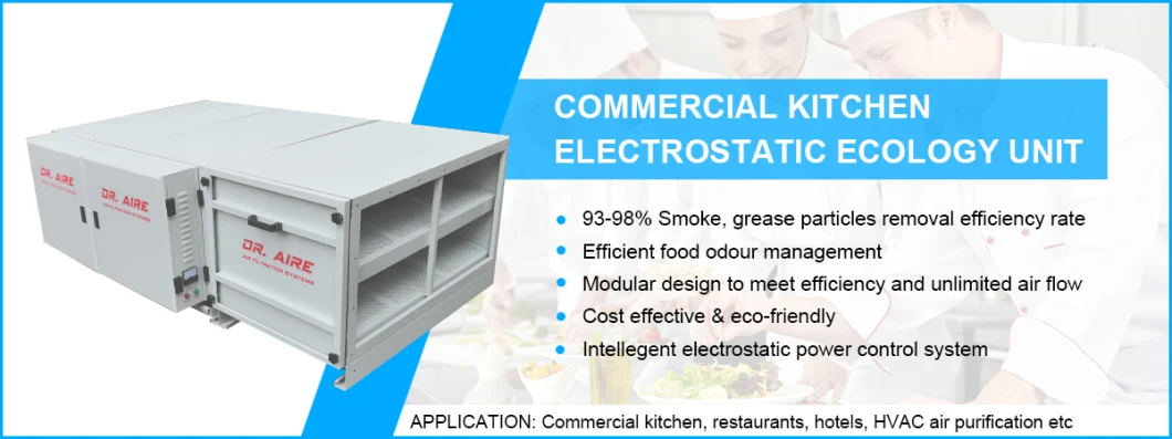 Electrostatic Precipitator Esp Oil Smoke Remove with 98% High-Efficiency in Kitchen