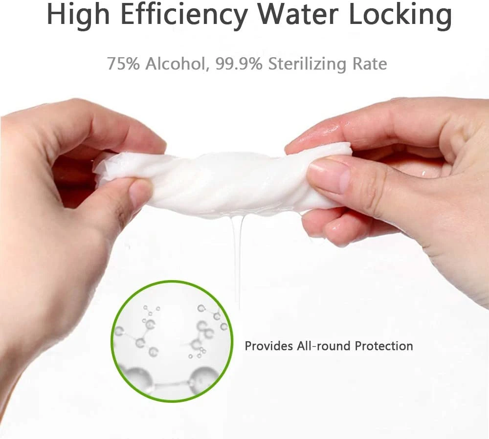 Portable 75% Alcohol Cleaning Wet Wipes Disinfectant Wipes Antibacterial Sterilizing Wet Wipes for External Use