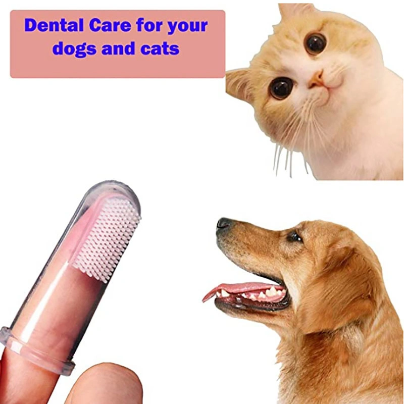 Puppy/Pet Cleaning Teeth-Brush Dental Hygiene Silicone Finger Toothbrush/Teethbrushing for Baby/Dog/Cat