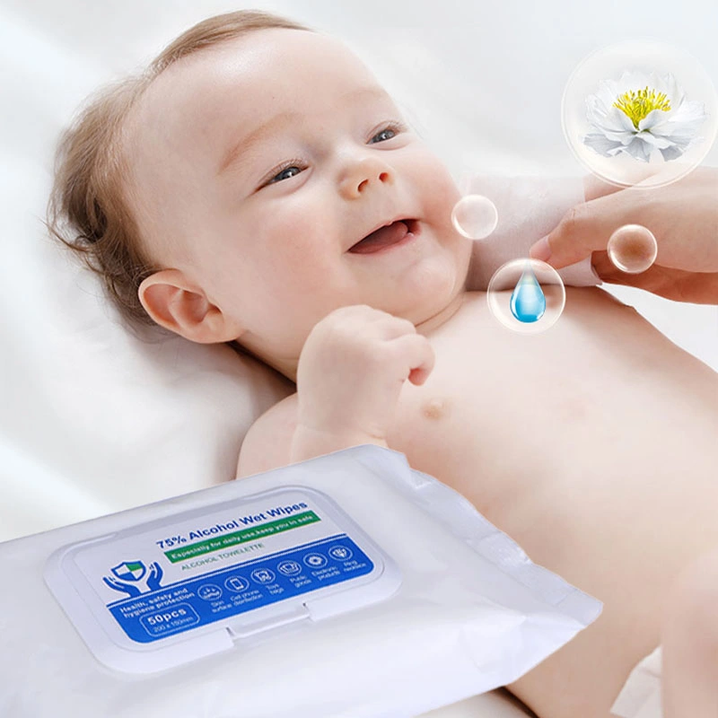 50PCS/Pack Individual Single Pack Wet Wipes Baby Wet Wipes