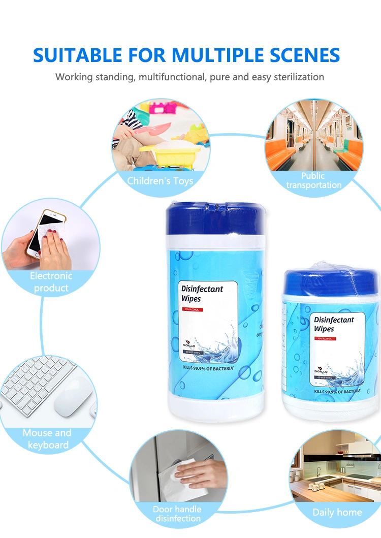 75% Alcoholic Sanitary Disinfectant Clean Face and Hand Wipes Wet
