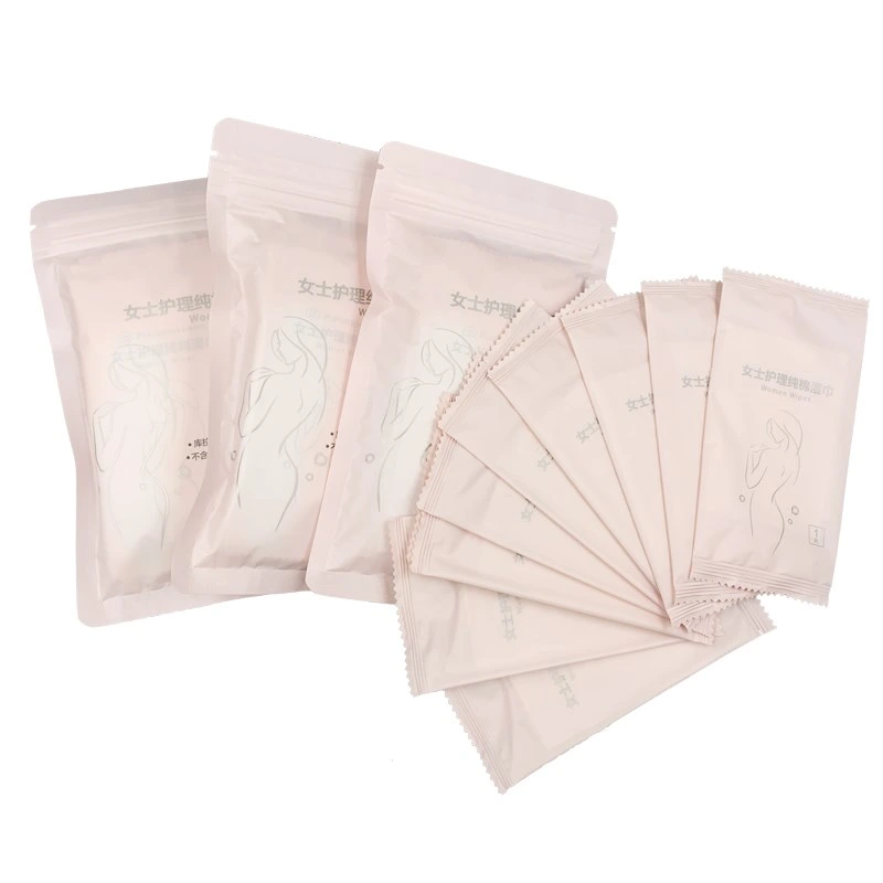 Individually Wrapped Disposable Feminine Hygiene Cleansing Female Wet Wipes