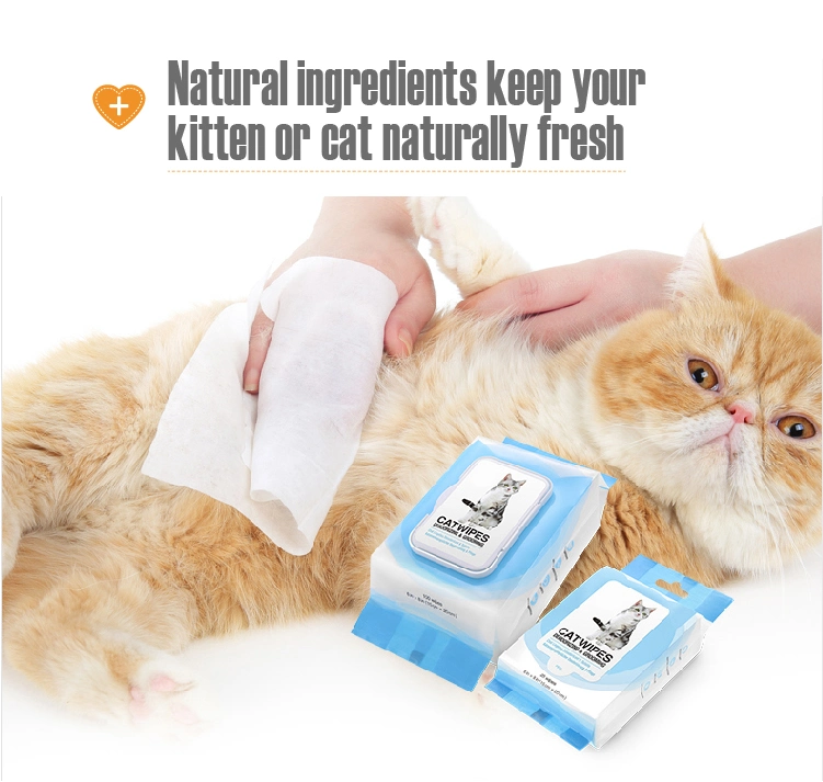 OEM Custom Deodorant Anti-Bacteria Non-Woven Pet Wipes Cat Wipes