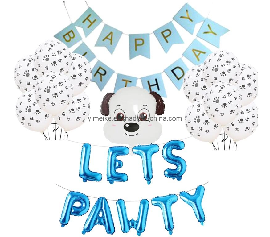 Dog Birthday Party Decorative Balloon Set Pet Birthday Dog Paw Balloon Wholesale