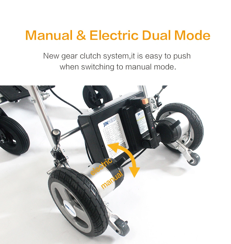 Jinmed Dyn20A Lightweight Handicapped Mobility Power Electric Folding Wheelchair for Elderly