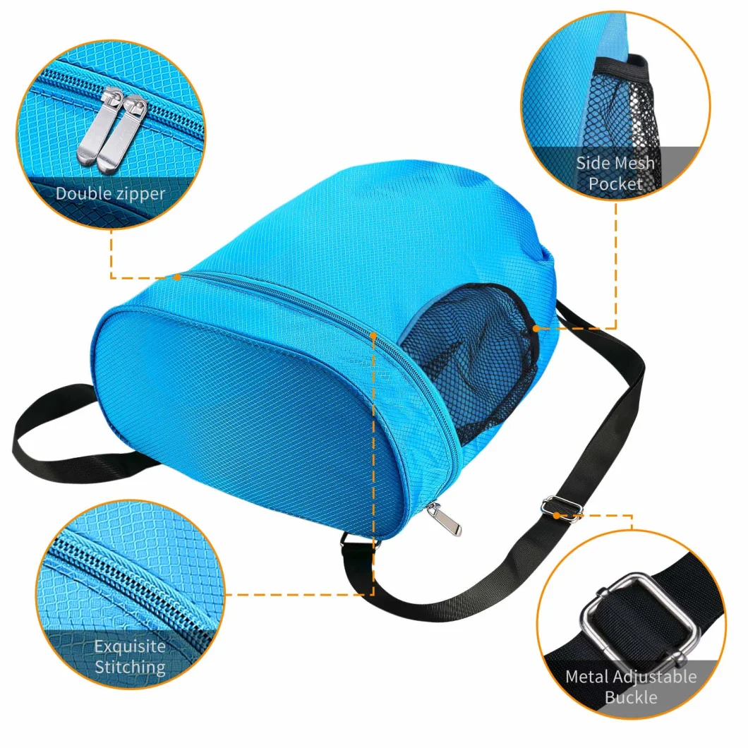 Custom Lightweight Polyester Drawstring Soccer Ball Bag Travel Gym Sports Backpack with Logo