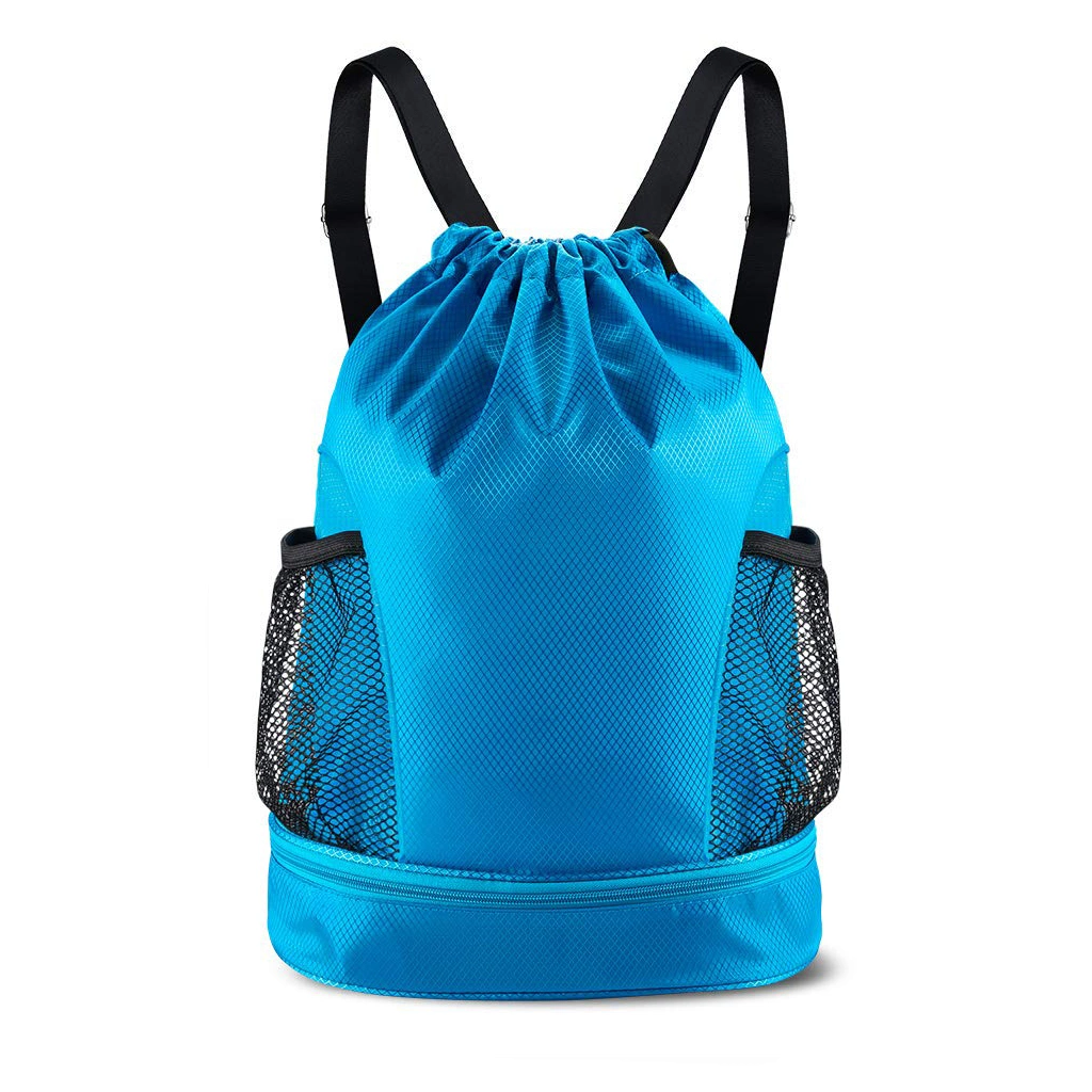 Custom Lightweight Polyester Drawstring Soccer Ball Bag Travel Gym Sports Backpack with Logo