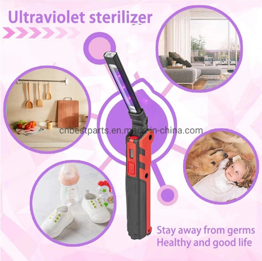 UV Light Sanitizer Wand, Portable UVC Light Disinfector Lamp Chargable Foldable for Home Hotel Travel